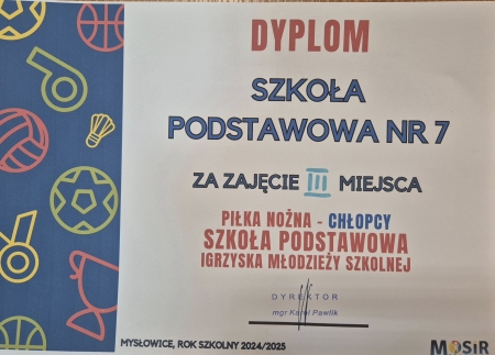 III miejsce zawodach piłki nożnej