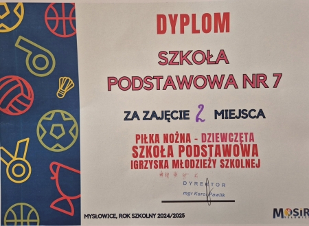 II miejsce z zawodów w piłkę nożną 