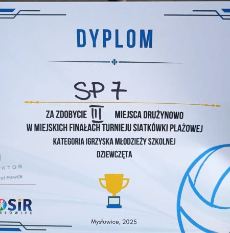 III miejsce w siatkówce plażowej 