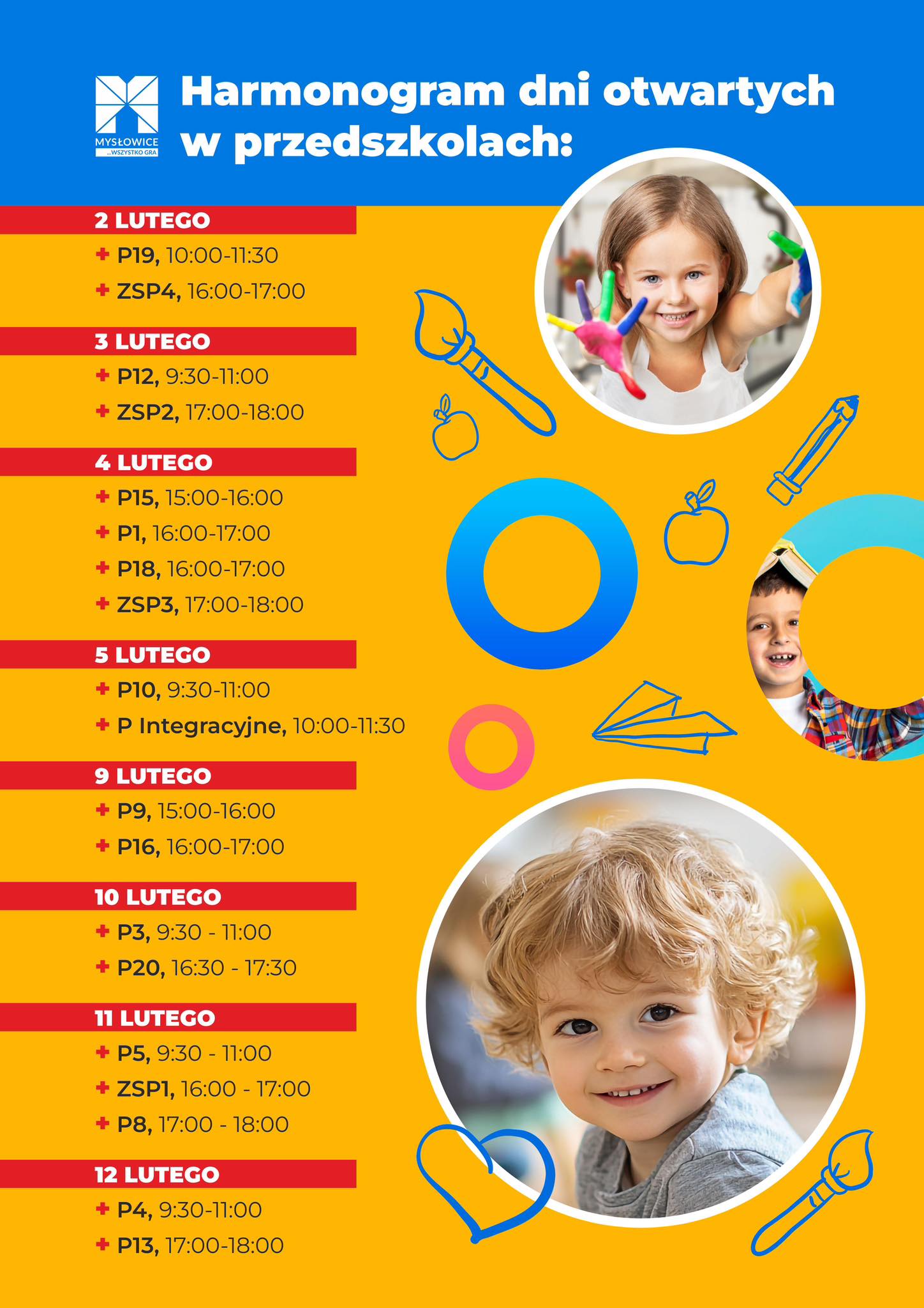 Harmonogram dni otwartych w poszczególnych przedszkolach